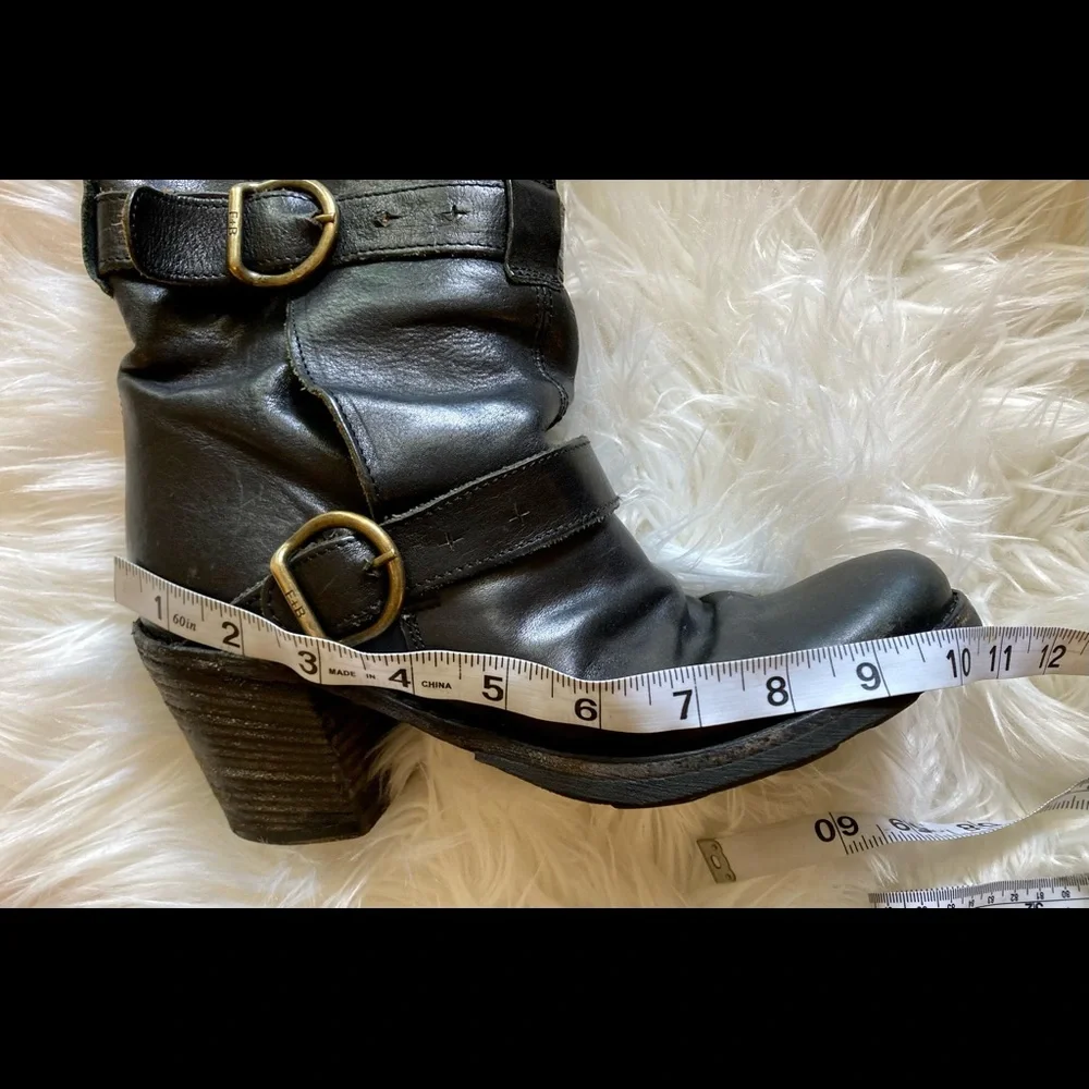 Fiorentini + Baker Tall Black Leather Eternity Heel Buckle Boot Black 38… - Picture 12 of 14